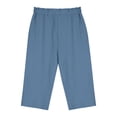 thumbnail image 5 of Yourumao Girls Linen Capri Pants Elastic Waist Wide Leg Capris Bow Knot Solid Lightweight Baggy Pants with Pocket for Leisure Vacation, 5 of 9