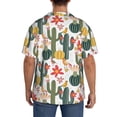 thumbnail image 3 of Logiee Summer Cactus With Blooming Print Men's Button Down Shirts Short Sleeve, Summer Beach Shirts,Vacation Wedding Shirts,Men's Casual Button-Down Shirts with Pocket-X-Large, 3 of 5