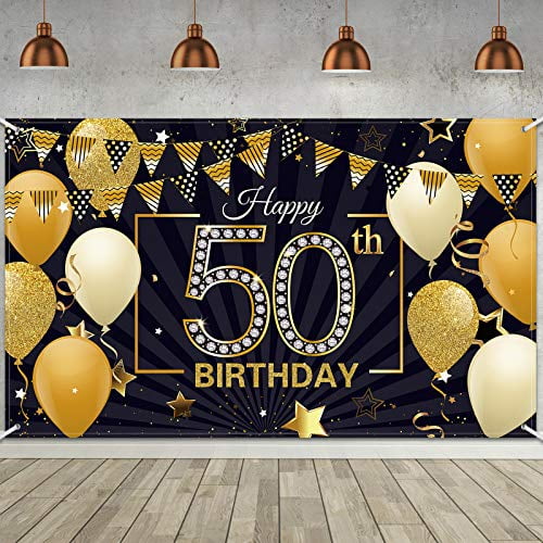 50th Birthday Party Decorations Supplies Large Happy 50th Birthday Decoration Banner 9.8x1.6ft Black and Gold Happy 50th Birthday Banner Sign 50th Birthday Party Decorations Supplies Large Happy 50th Birthday Decoration Banner 9.8x1.6ft Black and Gold Happy 50th Birthday Banner Sign