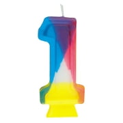 Number 1 Birthday Candle, 2.75 in, Multicolor, 1ct