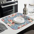 thumbnail image 3 of Pioneer Flower Floral Print Pattern Dish Drying Mat for Kitchen 1 Pack, Ultra Absorbent Microfiber Dishes Drainer Mats,16"x18", 3 of 6
