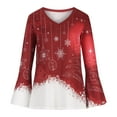 thumbnail image 4 of Christmas Long Sleeve Shirts for Women Snowflake Print Shirts Casual V Neck Long Sleeve Shirts Loose Fit Tunic Tops on Womens Sweatshirt, 4 of 6