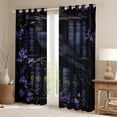thumbnail image 2 of Feelyou Black Magic Crow Blackout Curtains Set of 2 (52x84 Each) for Kid, Dreamy Purple Flower Window Curtains, Western Tribal Damask Curtains and Drapes, Blackout Curtains Home Decor, 2 of 6