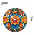 thumbnail image 2 of 14 Inch Wall Clock Battery Operated Silent Clock Decorative for Office, Kitchen, Outdoor, Living Room，india Mandala Flowers Multicolor, 2 of 4