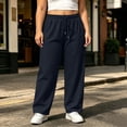 thumbnail image 6 of MYAOYINo Boundaries Womens Wide Leg Sweatpants Elastic Drawstring Waist Casual Lounge Pants, 6 of 8