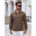thumbnail image 2 of COOFANDY Long Sleeve Polo Shirts for Men Knit Polo Sweater Lightweight Ribbed Pullover Sweater for Men Casual Collared Shirts for Daily Life, Business and Sports in Autumn and Winter, 2 of 7