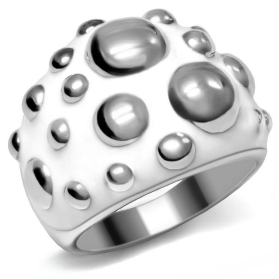 Luxe Jewelry Designs Women's Stainless Steel Bubble Design Ring - Size 9 (Pack of 3)