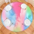 thumbnail image 2 of Colorful Tie Dye Pattern Round Fitted Tablecloth with Elastic Edge,Dining Table Cover Waterproof,Outdoor Round Tablecloth for Camping,Dining,Indoor and Outdoor, 2 of 7