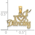 thumbnail image 3 of 14K I HEART DANCING WDancer Charm Yellow Gold Polished Bold Radiant Inspired Designed for those who cherish timeless beauty, 3 of 4
