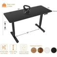 thumbnail image 3 of Electric Standing Desk 55 x 24 Inches Adjustable Height Sit Stand Up Desk for Home Office Computer Workstation Memory Preset with Wheels, Black, 3 of 9