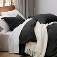 thumbnail image 5 of U by Bedsure California King Washed & Soft Duvet Cover Set 3 Pieces with Zipper Closure, 1 Duvet Cover 104x98 inches and 2 Pillow Shams, Black, 5 of 6