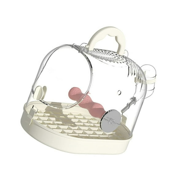 Aurgiarme Clear Bird Transport Cage for Travel Outdoor Bird Carriers Cage with Waterer Bottle Safe Parrot Carrying Box Birdcage