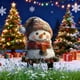 thumbnail image 1 of Seyotauo 12 Inch Christmas Snowman Stakes – Festive Pinecone Red Berries & Green Garland Outdoor Decoration for Winter Holiday Xmas Cheer – Perfect for Front Yard, Garden, Porch Decor, 1 of 6