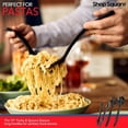 thumbnail image 5 of Utensilios de plástico desechables para servir: juego de 18 utensilios de plástico negro, 6 pinzas para servir de 6" cada una, 10 cucharas para servir, 10 tenedores para servir, utensilios para servir, 5 of 5