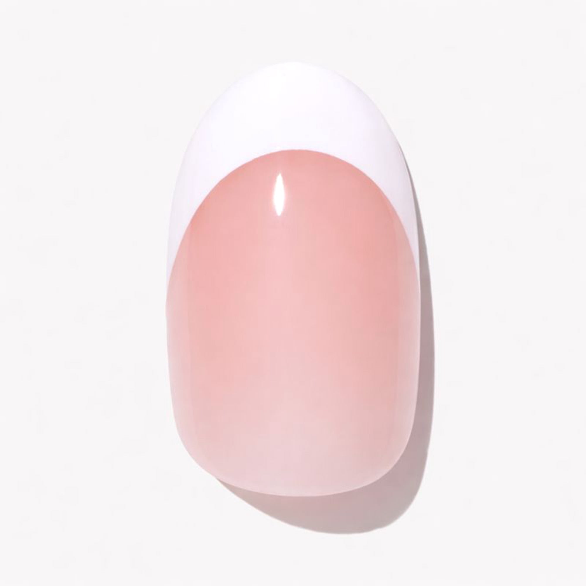 DIGI by Glamnetic Short Oval Artificial Press-on Nails, Timeless French, 24 Pieces