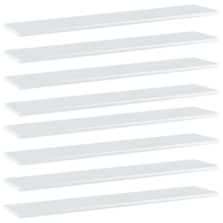 

Bookshelf Boards 8 pcs High Gloss White 39.4 x7.9 x0.6 Engineered Wood Shelving
