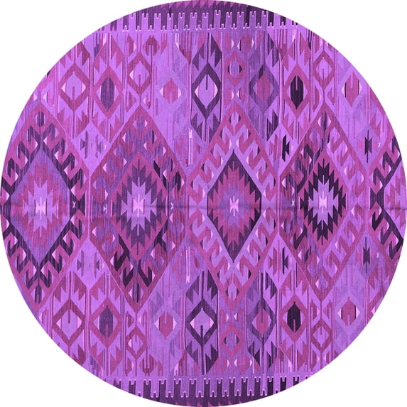Ahgly Company Indoor Round Persian Purple Traditional Area Rugs, 3' Round