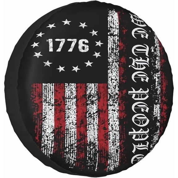 America Independence Day 1776 American Flag Spare Tire Cover Waterproof Wheel Cover Dust-Proof Tire Cover Protectors for Camper Trailer Truck SUV Rv Universal