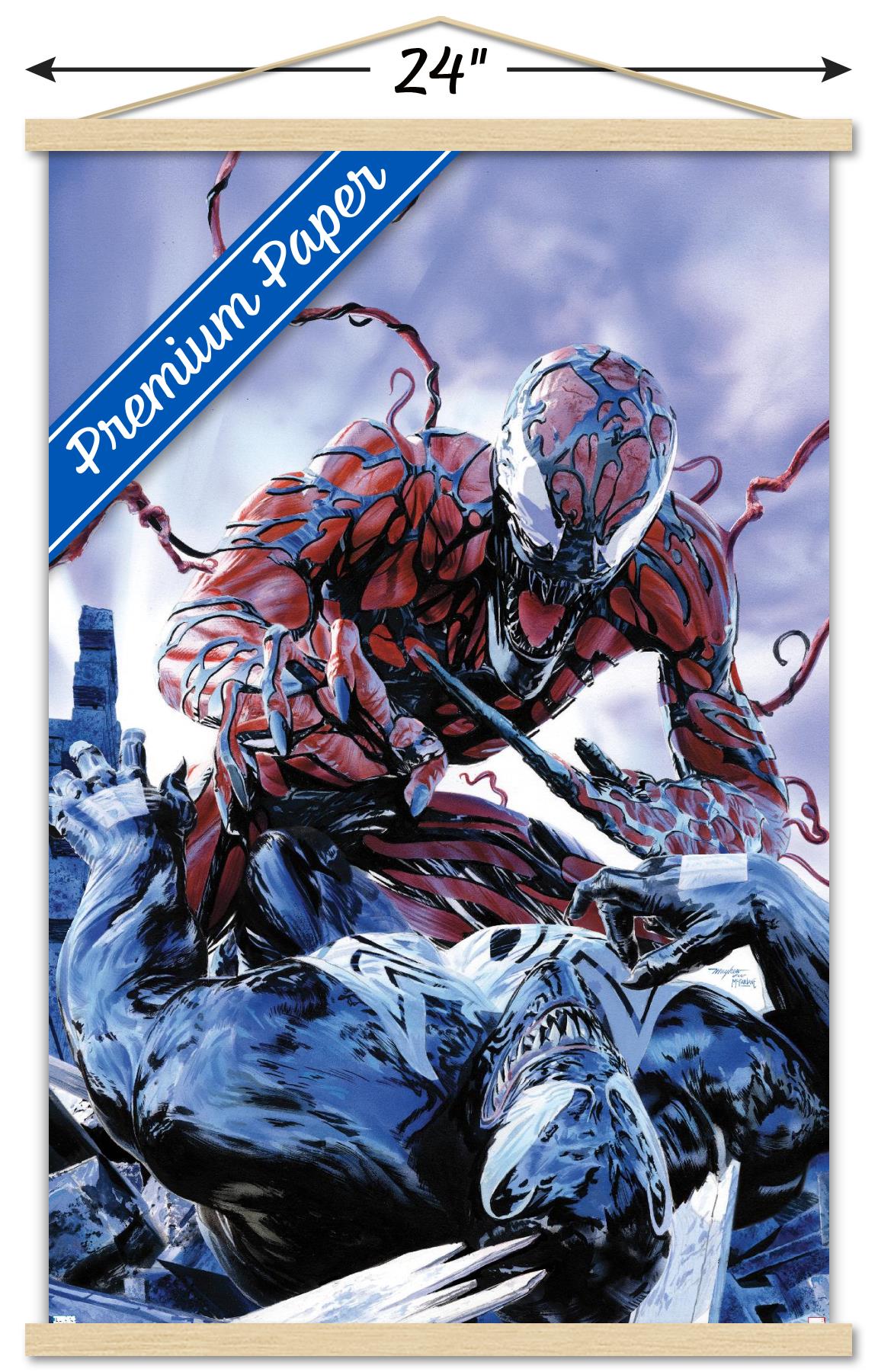 Marvel Comics - Carnage - Battle with Venom Wall Poster with Wooden Magnetic Frame, 22.375" x 34"