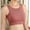 Wine Red, variant on Women's Padded Sport Bras Seamless Wire Free Mesh Stitching Shockproof Bra Crop Top for Running Exercise Yoga Gym