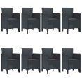 thumbnail image 3 of vidaXL Garden Dining Set 9 pcs Anthracite Polt rattan, 3 of 6