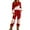 C-Red54, variant on Christmas Pajamas For Women Set Santa Claus Themed Loungewear Flannel Loose Fit Top Ankle-Tied Pants 2 Piece Soft Outfit