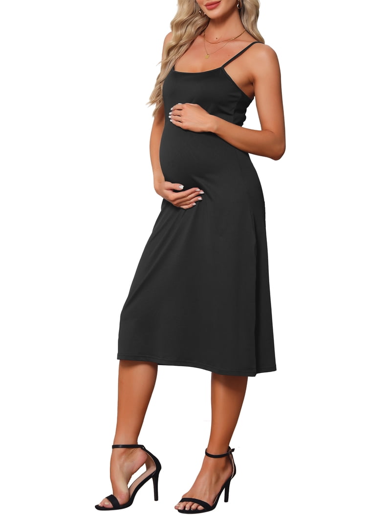 black cocktail dress for pregnant Charlotte Maternity Lace Dress Black
