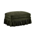 thumbnail image 3 of Newest Green Chenille Ottoman with Detachable Ruffles Skirt, 2-in-1 Modern Footrest & Modular Stool, 3 of 5