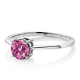 thumbnail image 5 of Gem Stone King 10K White Gold Pink Moissanite Solitaire Engagement Ring for Women (0.80 Cttw, Round 6MM, Gemstone Birthstone, Size 5.5), 5 of 5