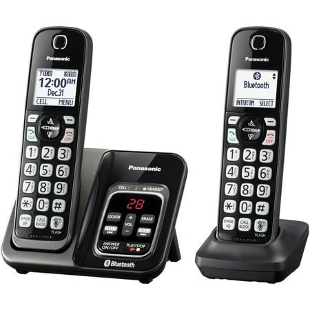 Panasonic KX-TGD562M Link2cell Bluetooth Cordless Phone With Answering Machine And Voice Assist, 2 Handsets