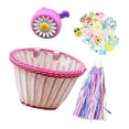 thumbnail image 1 of Cesta decorativa para bicicleta para niños, cesta delantera para bicicleta, tejida a mano, bonita cesta de manillar frontal con borlas de repuesto,, 1 of 8