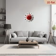 thumbnail image 6 of 2D Flat 1pc 10Inch Wooden Red Apple Wall Clock - Silent Non-Ticking Round Clock with Golden Hands, Battery Operated (AA Not Included) - Modern Home Decor for Living Room, Kitchen, Office, 6 of 7