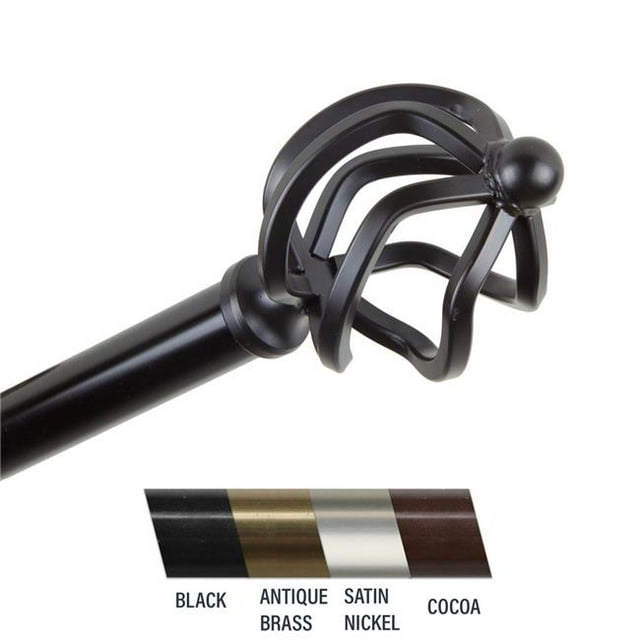 Central Design 4842-482 Giro Tringle à Rideau 0.81 Po, 48-84 Po - Noir