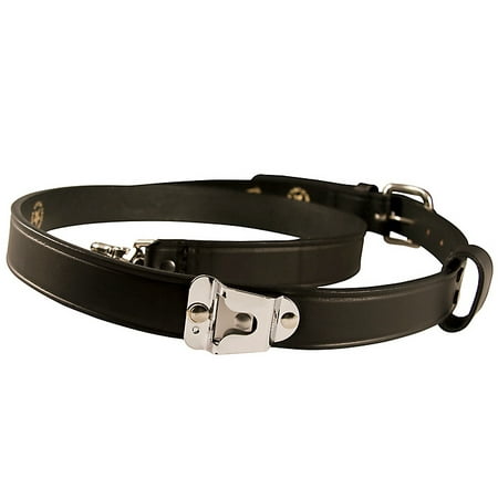 Birkenstock Boston Black Leather - Boston Leather New York Style Leather Radio Strap, Plain Black