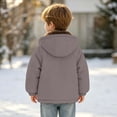 thumbnail image 6 of CYRBOKO Boys Fleece Lined Jackets with Pockets, Long Sleeve Zip Up Winter Warm Full Zip Hooded Outerwear Boys Coats Dark Gray Size 4-5 T, 6 of 8