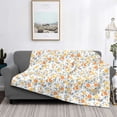 thumbnail image 2 of Honeii Floral1 print throw blanket, crafted from cozy cotton flannel, offers versatile home decor as a bedding suitable for all seasons.-80"x60", 2 of 6