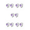 thumbnail image 3 of Sonducket 1 par de pendientes de cobre, joyería de moda, regalo dulce, accesorios para mujer, pasador de pata, ligero, morado a la moda Type2 NO2, 3 of 6