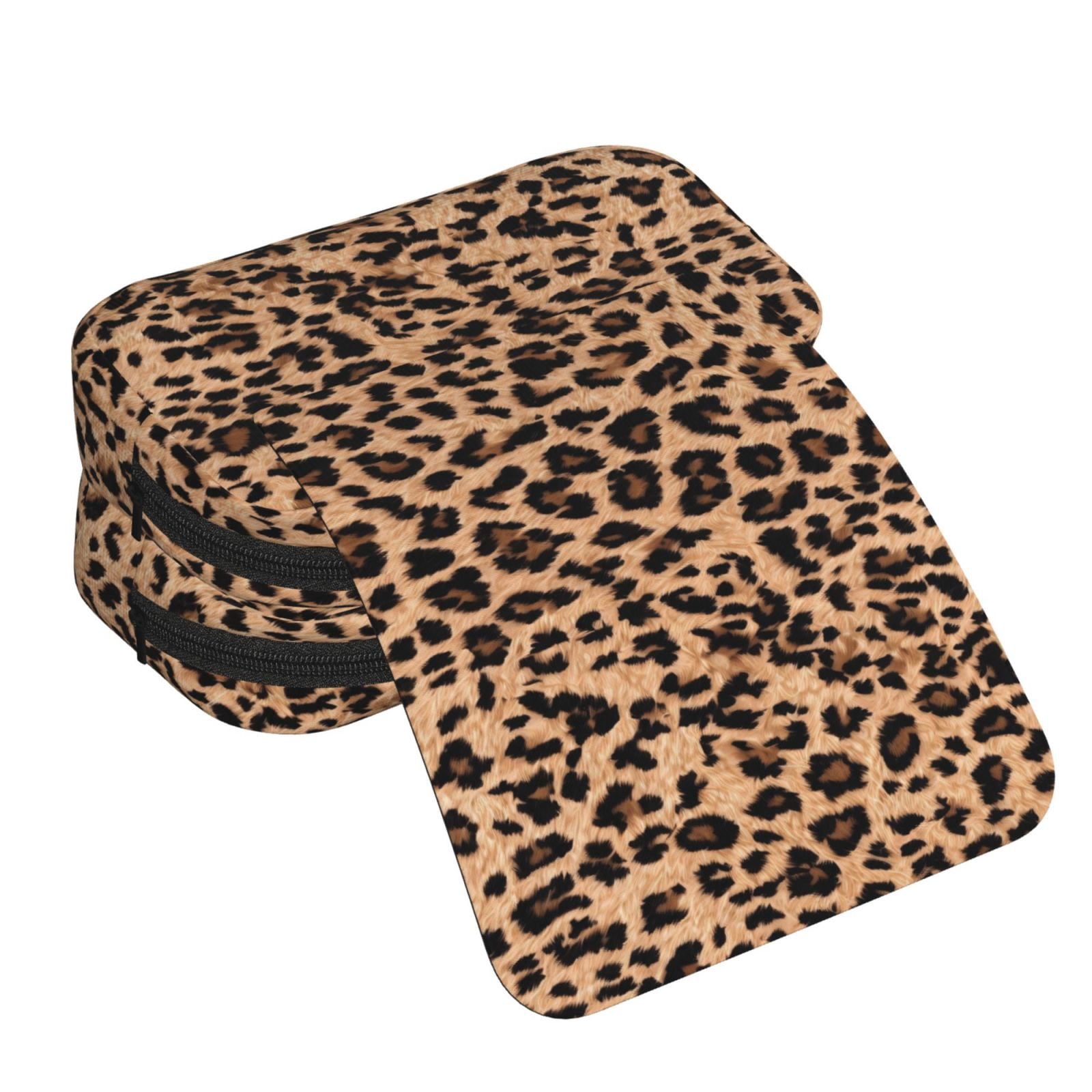 Large-Capacity Flip-Top Double-Layer Pencil Case, Multi-Functional Pocket Pen Case, Durable Stationery Organizer Animal Leopard Pattern (2)