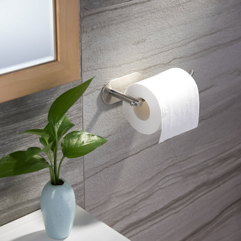 YIGII Toilet Paper Holder Self Adhesive - Adhesive Toilet Roll Holder no  Drilling for Bathroom Stainless Steel Brushed