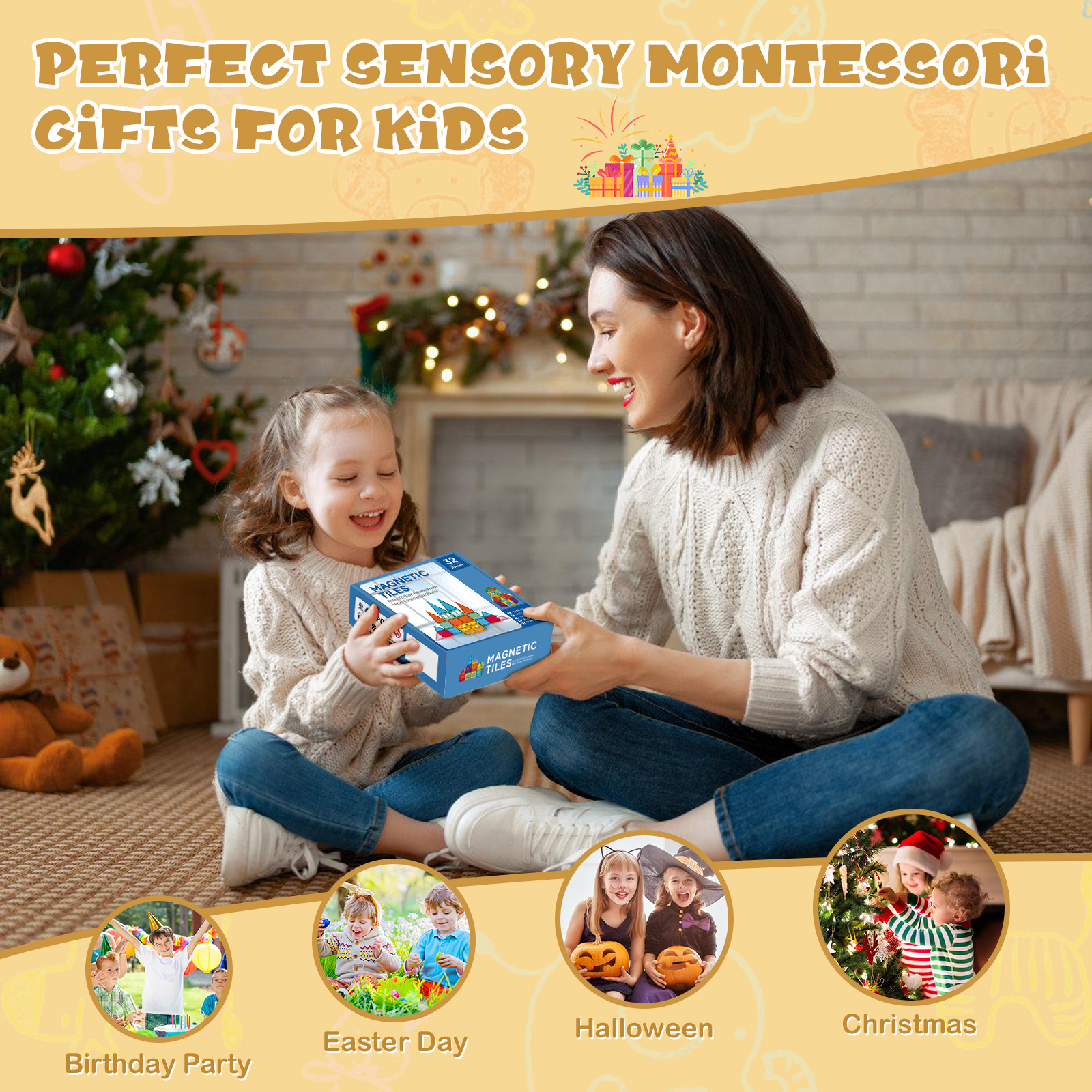 FunMagic Magnetic Tiles Building Set, 32 Pieces photo 6