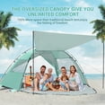 thumbnail image 3 of Carpa de playa Elegear con toldo para 6 a 8 personas, color verde, 3 of 9