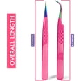 thumbnail image 3 of Precision Eyelash Extension Tweezers,Straight And Curved, with Fiber Tip, Volume & Isolation Tweezers, Japanese Stainless Steel, Unique Spotted Design (Pink Color), 3 of 8