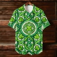thumbnail image 5 of Awdenio Men's Shirts St Patricks Day Shirts Clover St Pattys Day Funny Hat Dwarf Green Printed Short Sleeve Button Down Shirt, 5 of 8