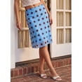 thumbnail image 2 of Womens Blue Polka Dot A-Line Flowy Midi Skirt With Brown Dots, 2 of 7