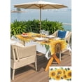 thumbnail image 5 of Outdoor Tablecloth with Umbrella Hole for Patio/Picnic/Party/Camping, Sunflower Waterproof Table Cloth Rectangle Table Cover Washable, Green Botanical Yellow Floral Summer (60"x 120"), 5 of 9