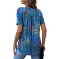 thumbnail image 7 of a.Jesdani Women's Plus Size Short Sleeve Henley Shirt V Neck Floral Blouses Tunic Tops for Women m-4x, 7 of 7