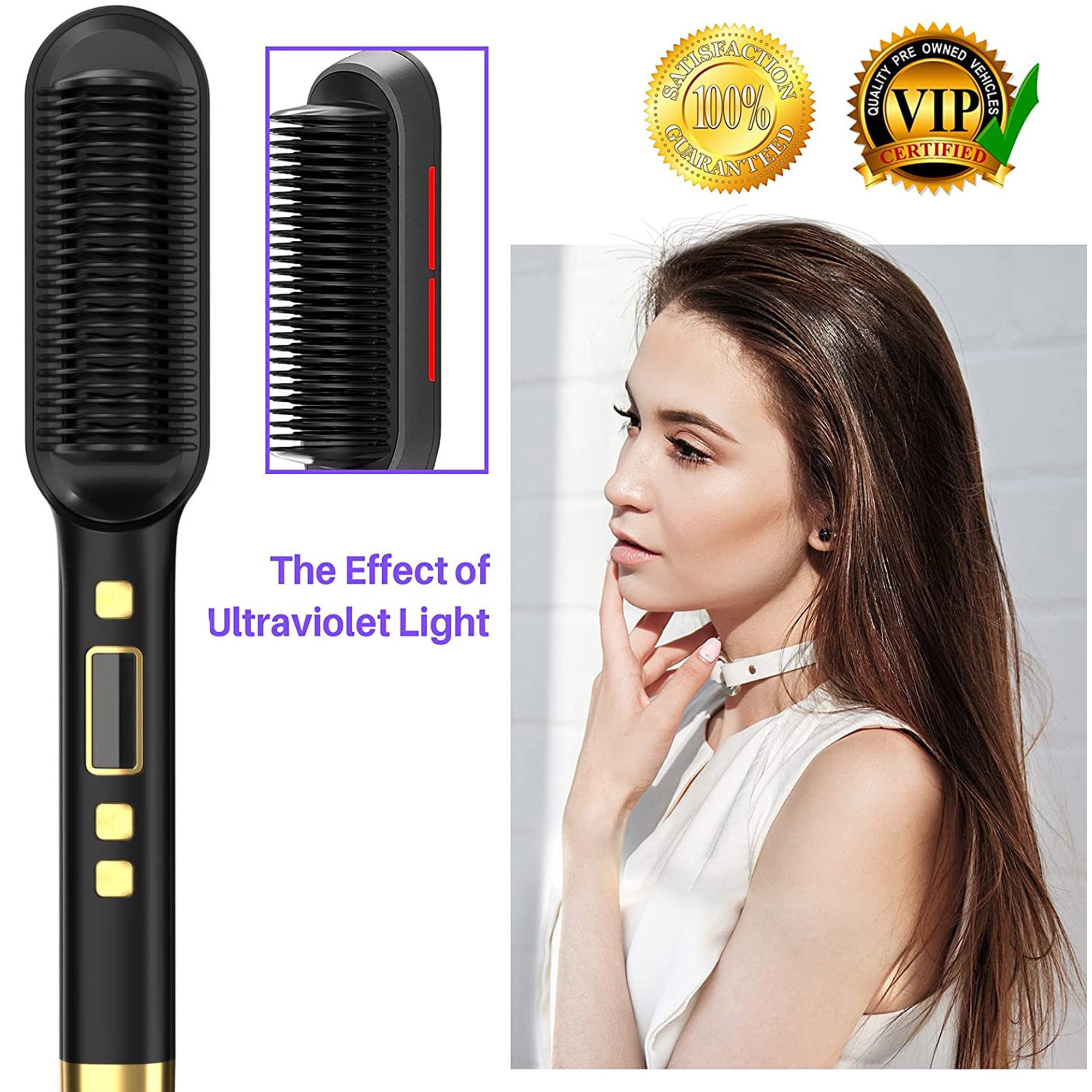 COSMONIC Hair Straightener Brush Hot Curling Iron with 30s Fast PTC  Ceramic AntiScald Adjustable Temperatures Double Ionic Hair Care Straight  Heated Comb Perfect for Professional Salon at Home  Walmartcom