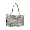 thumbnail image 2 of Sequin Shoulder Bag Tote with Chain, Large Capacity Pleated Polyester Shoulder Purse for Work, Travel and Daily Commute, 2 of 6