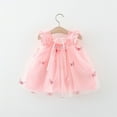 thumbnail image 4 of MEZZALL Baby Girl Tutu Dress Summer Sleeveless Backless Princess Birthday Party Dot Bow Sundress With Straw Hat Set, Pink, 6-12 Months, 4 of 9