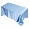 thumbnail image 2 of Light Blue Satin Tablecloth with Rectangular Polyester Design, 57 X 84 Inches, for Wedding and Party Dining, Table Cover, 2 of 4